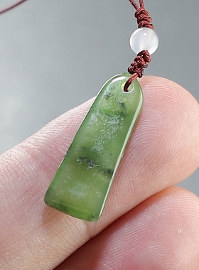 [清仓啦]天然和田玉素款无字牌平安无事吊坠儿童款小挂件楼叔