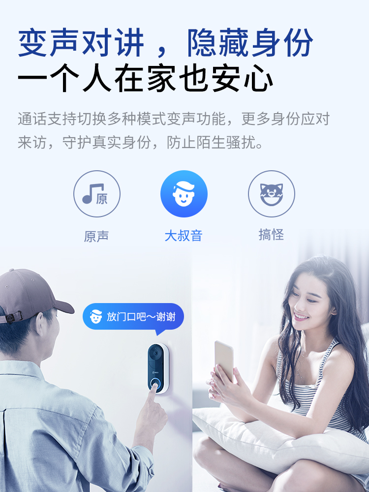 360可视门铃5Pro家用智能电子猫眼无线wifi手机远程智选门铃监控 - 图1