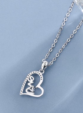 S925纯银爱心锁骨链女