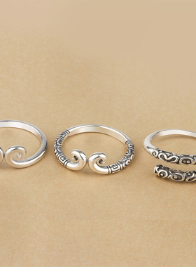 S925纯银紧箍咒戒指男女情侣对戒