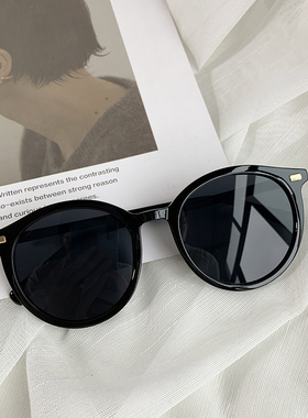 新款圆框潮人街拍INS显瘦墨镜