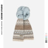 Fair Isle style jacquard knitted scarf for student couple