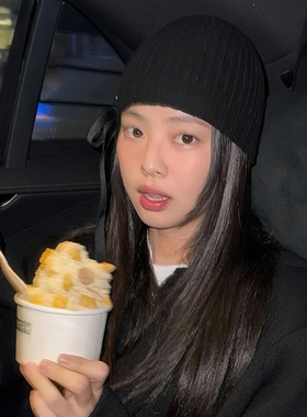 Jennie金智妮同款蝴蝶结针织帽子
