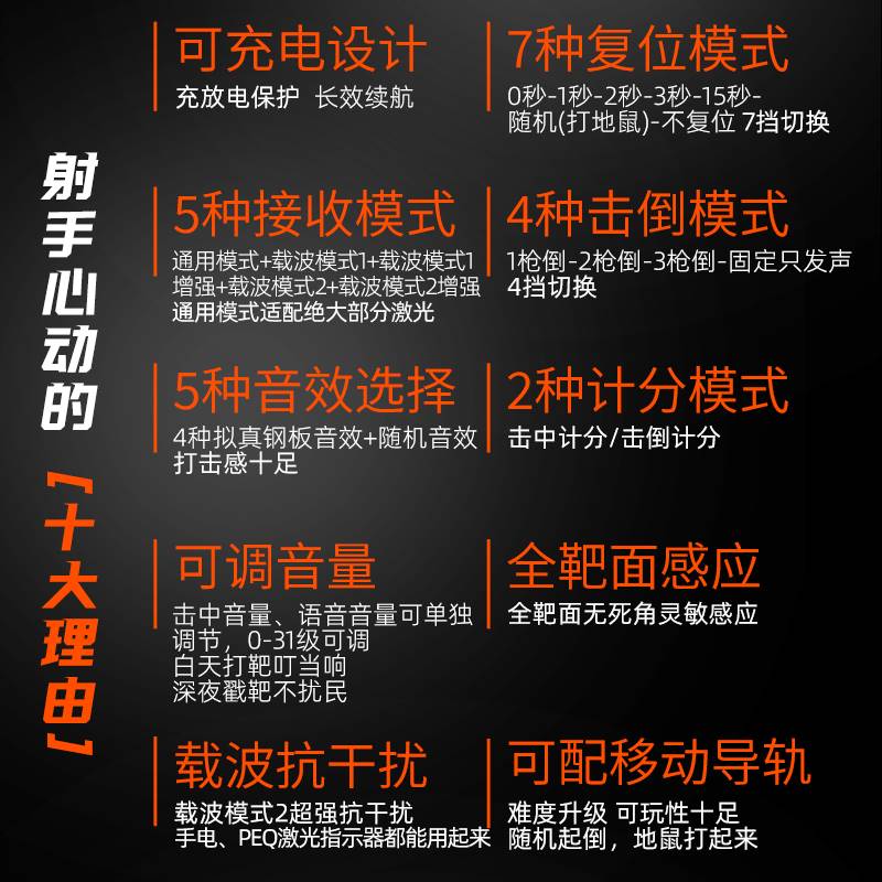 精工凯光专用激光靶起倒感应载波标靶P320模立方udl蓝星新银河g22 - 图2