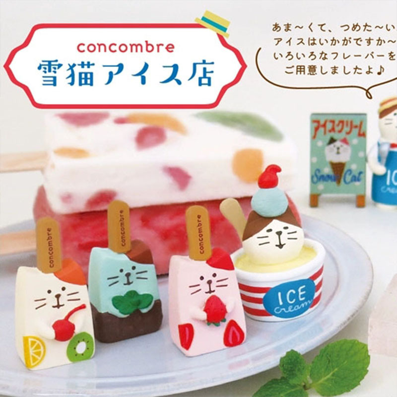 日式猫ZAKKA雪猫冷饮店夏日雪糕冰淇淋车ins桌面装饰摆件 - 图2
