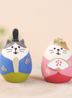 日式风女儿节皇室哈姆樱花猫摆件
