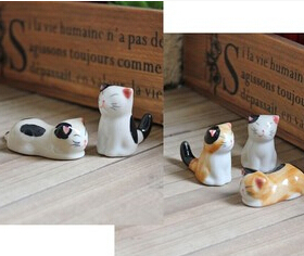 招财猫陶瓷手绘可爱风多肉摆件
