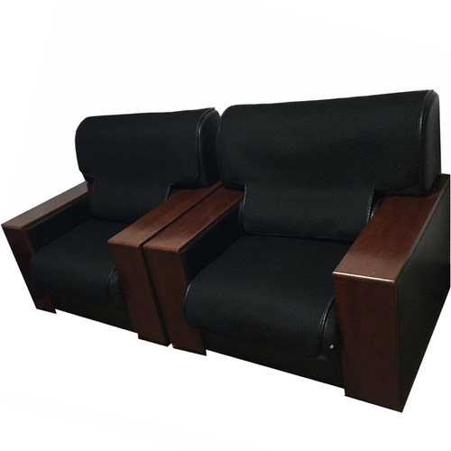 通用黑色皮沙发垫防滑办公室坐垫四季简约现代客厅三人位组合商务 - 图3