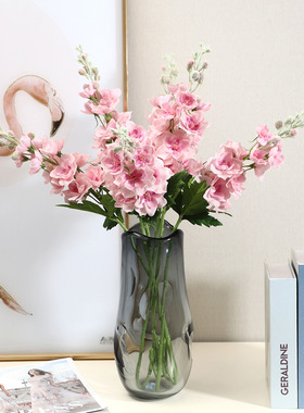 高级感逼真手感保湿大飞燕草仿真花家居客厅落地防真装饰摆件假花