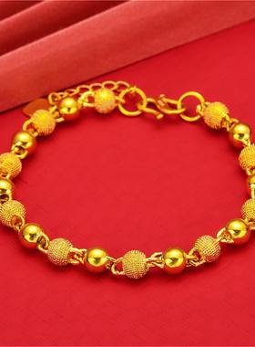 香港正品真金色沙金手链女款手串