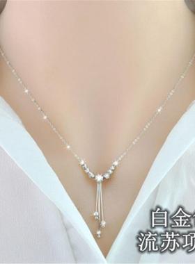 这亮度太好看了玫瑰金项链女士