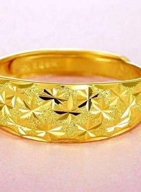 高品质满天星沙金戒指女不掉色