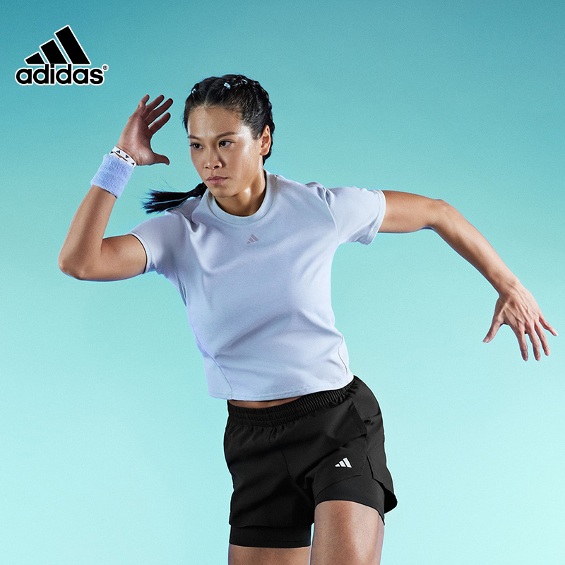 adidas阿迪达斯短袖女装2024春季新款运动训练休闲T恤上衣II3245 - 图1