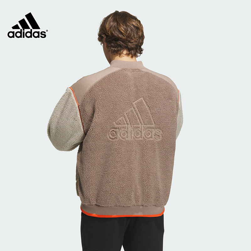 adidas阿迪达斯棉服冬季款棒球领保暖夹克上衣运动休闲外套IL8918 - 图1