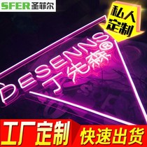 Neon Luminous Character Customized Led Lamp With Billboard Bar Alphabet Logo letters logo Decorative Mesh Red Background Wall Styling