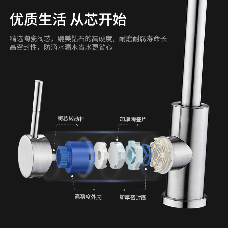 不銹鋼單冷可旋轉抽拉式洗碗池水槽洗菜盆 304 廚房冷熱水龍頭家用 不銹鋼單冷可旋轉抽拉式洗碗池水槽洗菜盆 304 廚房冷熱水龍頭家用