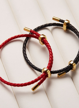 可可爱情侣皮质可调节手绳