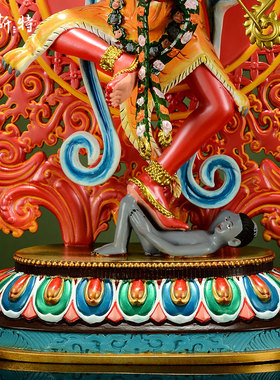 彩绘作明佛母铜像摆件