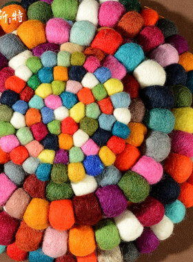 尼泊尔手工颂钵钵垫隔热垫羊毛垫防滑垫铃杵法器垫桌面摆件