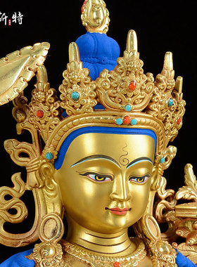 欧斯特 文殊菩萨中式摆件 客厅用品文殊普贤菩萨家居玄关铜像10寸