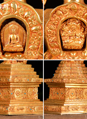 欧斯特尼泊尔手工铜塔摆件