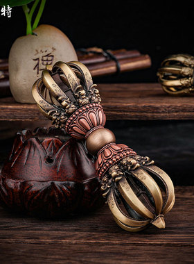 欧斯特仿古做旧摆件铜雕花