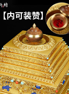 欧斯特铜鎏金日月塔居家摆件