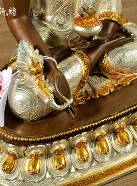 欧斯特摆件尼泊尔手工紫铜镀银