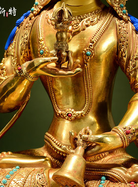 精工金刚萨埵全鎏金铜像摆件