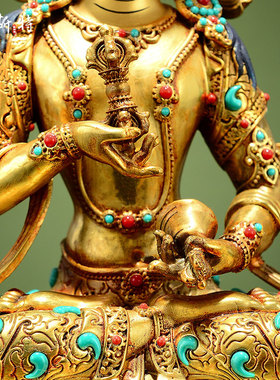 全鎏金金刚萨垛铜像摆件