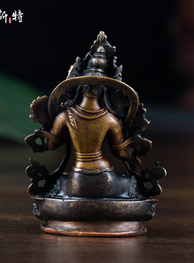 尼泊尔白度母手工铜像摆件