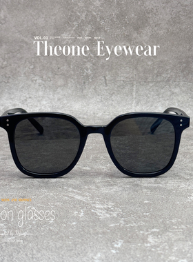 复古板材方形黑框墨镜