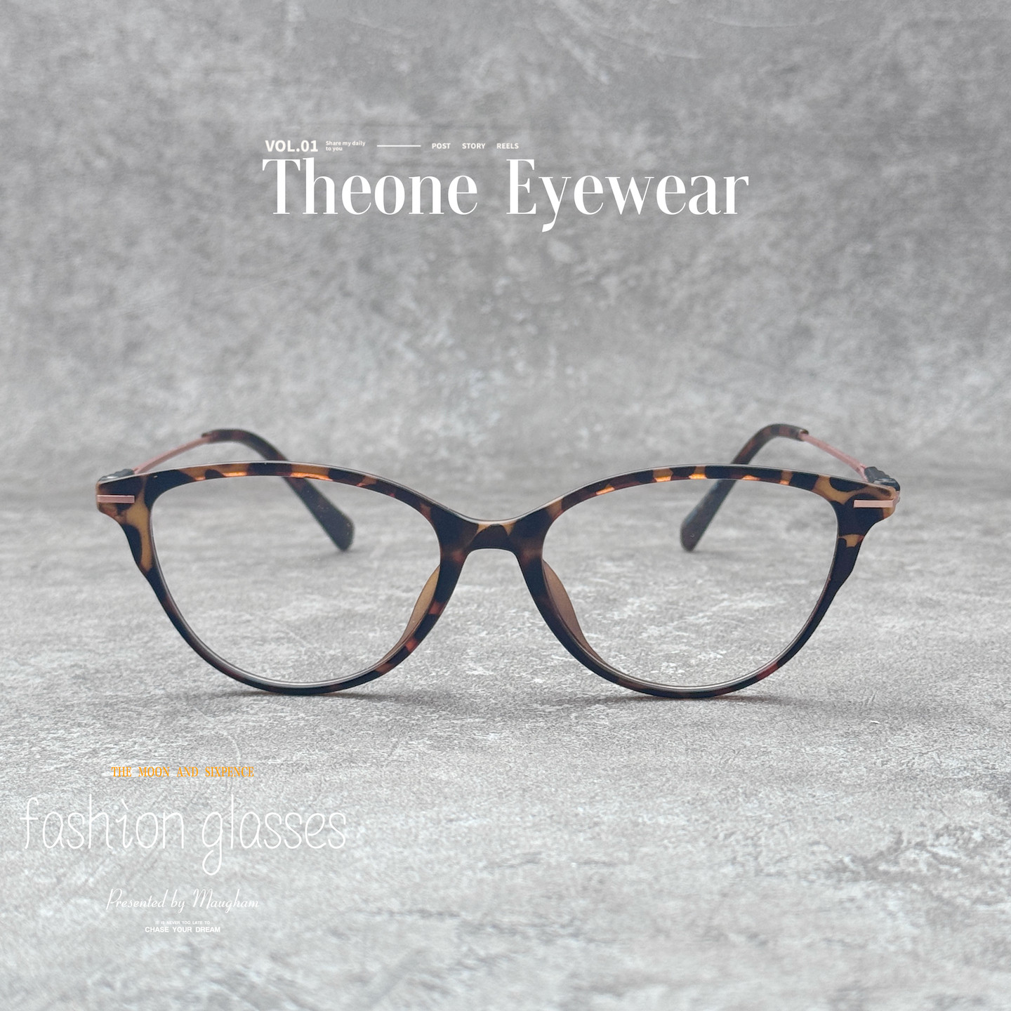 144mm超轻复古玳瑁色小众猫眼眼镜框近视眼镜女度数可配防蓝光潮 - 图1