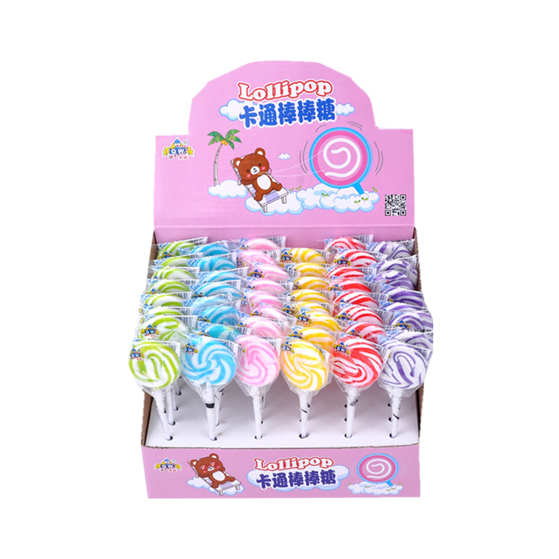 彩虹棒棒糖超大12g七彩波板糖创意韩国卡通硬糖果盒装可爱包邮 - 图3