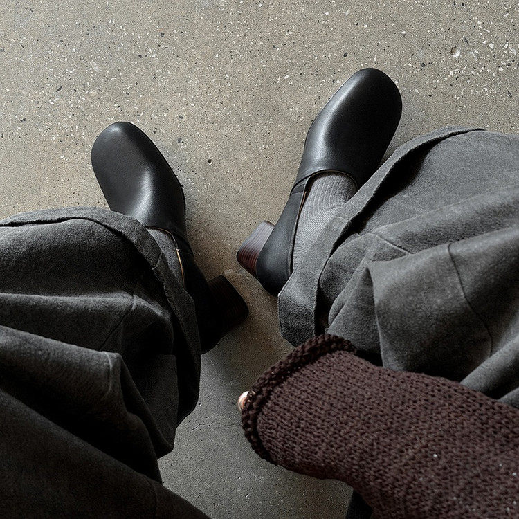 5cm圆头时尚粗跟深口单鞋通勤简约中跟一脚蹬百搭小皮鞋高跟女鞋,淘宝优惠券,粉丝福利购,淘宝优惠卷