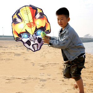 风筝潍坊恒江大黄蜂变形钢2024年款擎天柱卡通儿童易飞微风线轮