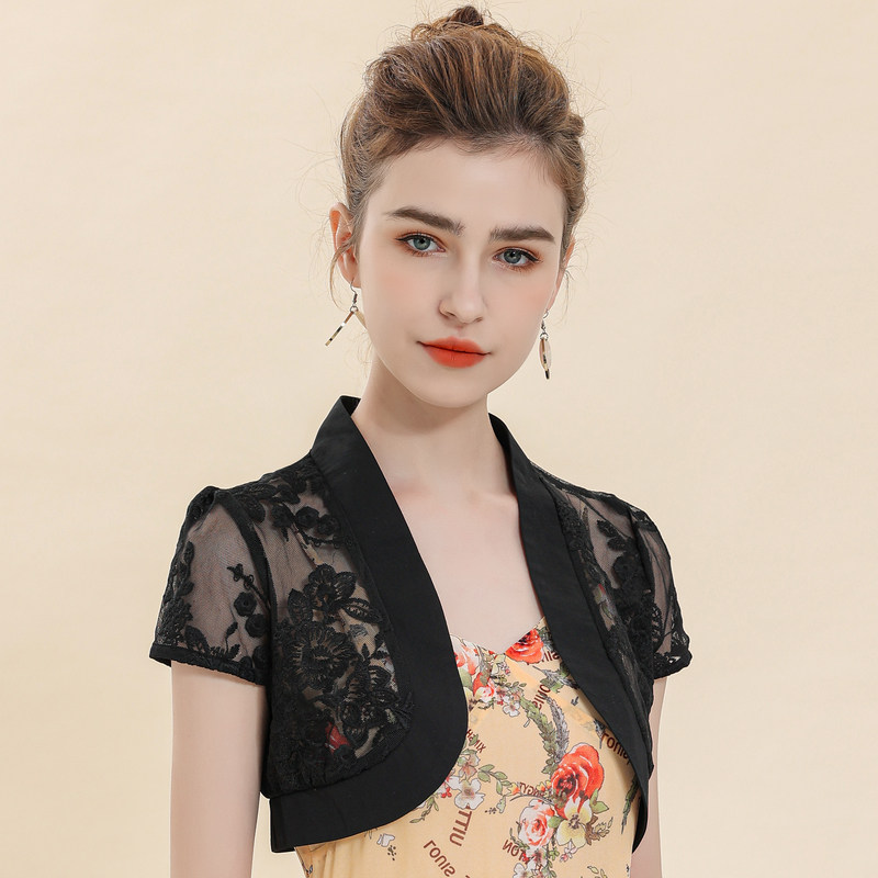 蕾丝小披肩短款2023春夏新吊带裙子 olnvcx短外套