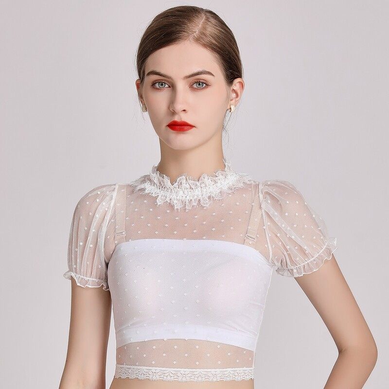 蕾丝假领子女百搭假领新款立半高领 olnvcx蕾丝衫/雪纺衫