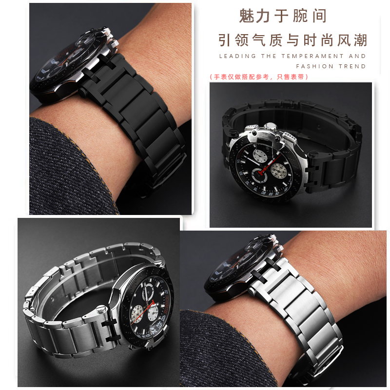 悠洋适用Tissot天梭竞速系列T115.417钢带改装钛合金手表带男22mm-图2
