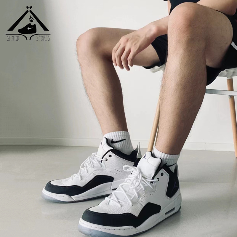 AirJordan Courtside23小藤原浩黑白中帮复古篮球鞋AR1000-104 - 图1