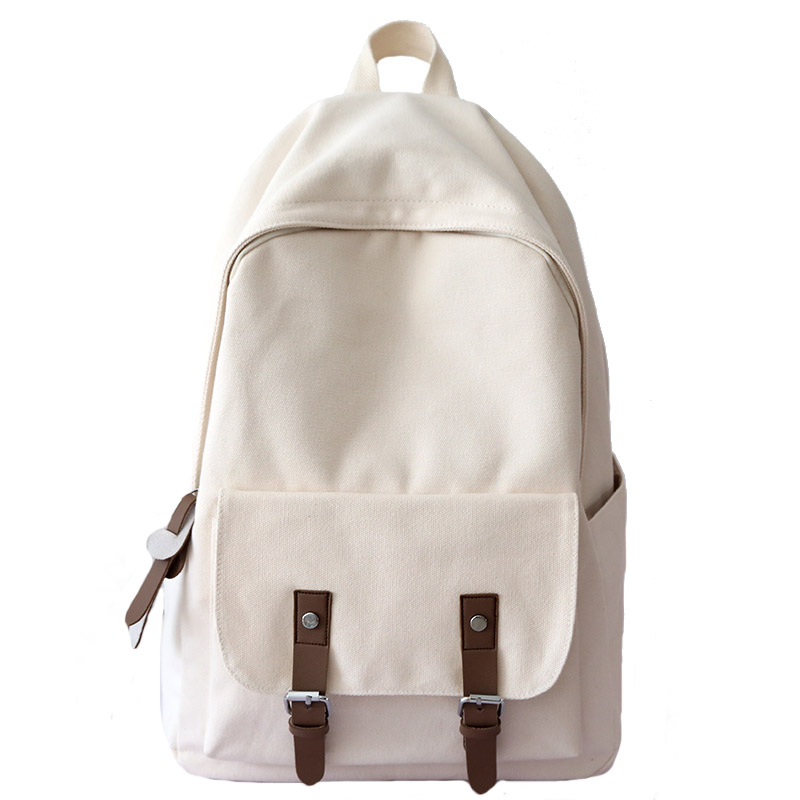新品 日系学院帆布双肩包女书包简约纯色大学生背包女双肩百搭 NR 新品 日系学院帆布双肩包女书包简约纯色大学生背包女双肩百搭 NR