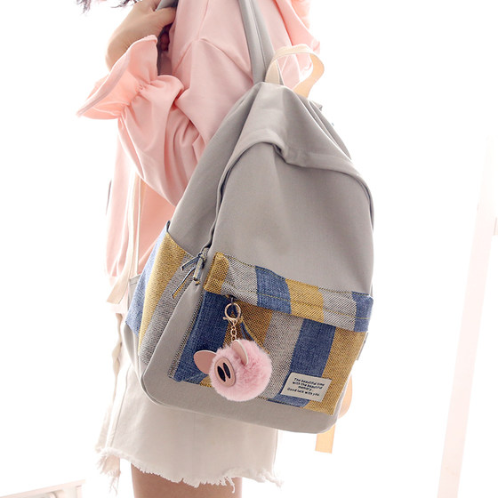 Canvas backpack women's school bag travel backpack
