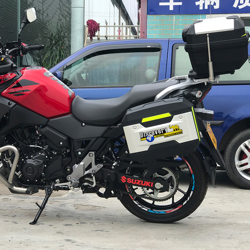 摩托车改装铝合金CB190车箱尾箱GW黄龙贴纸DL250边箱反光防水贴花 - 图1