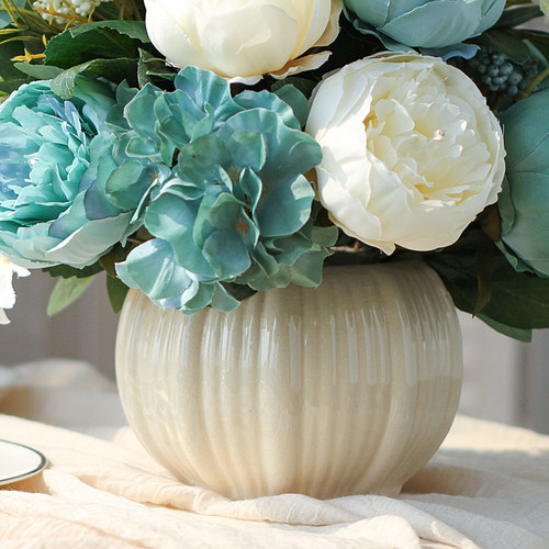 餐桌仿真花艺花卉假花装饰花绢花套装花瓶摆件摆设客厅家居花卉 - 图3