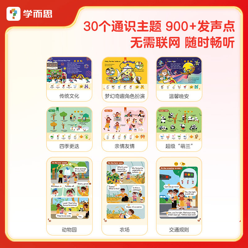 学而思语感大启蒙发声书欢唱童谣情景表达0基础英语启蒙幼儿园3-8岁儿童教材幼儿绘本儿歌会说话的早教有声singing a-ztalking a-z