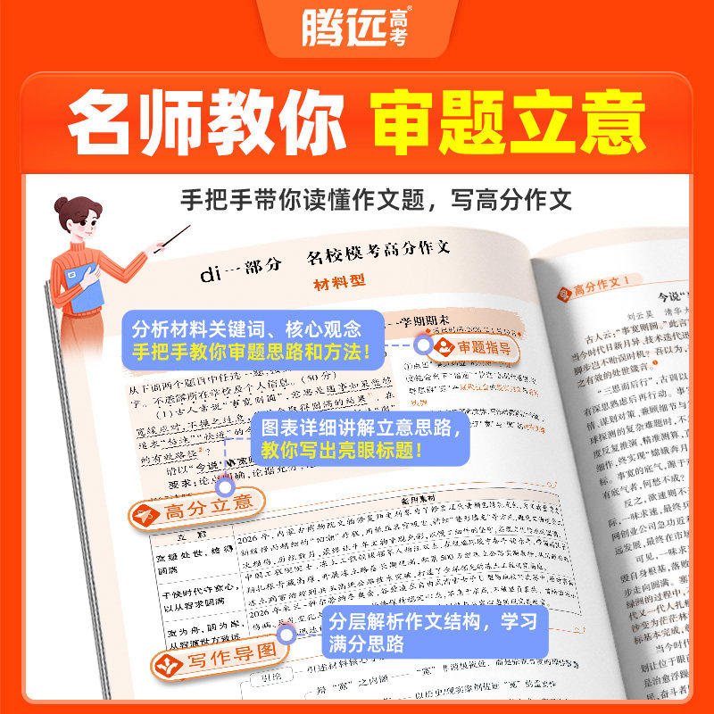 【现货速发】备考2027腾远高考高分作文名校模考满分作文高中版金句人民日报作文素材2026高中语文作文万唯高中英语高分作文与考试