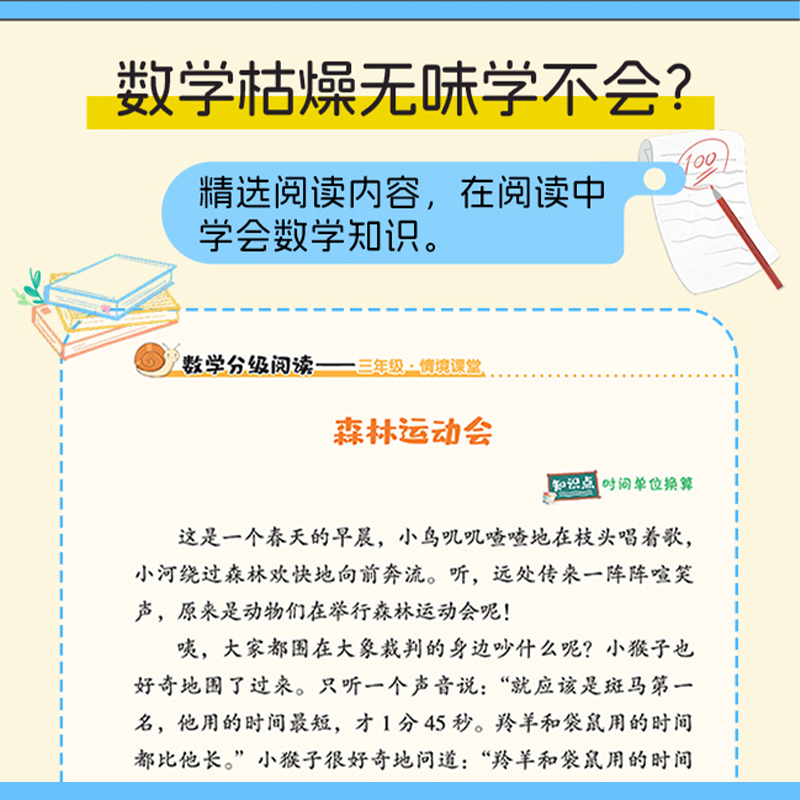 抖音同款】2025小晨同学数学分级阅读全4册情境课堂趣味学习+巩固提高一二三四五六年级123456年级同步专项训练数学思维拓展训练