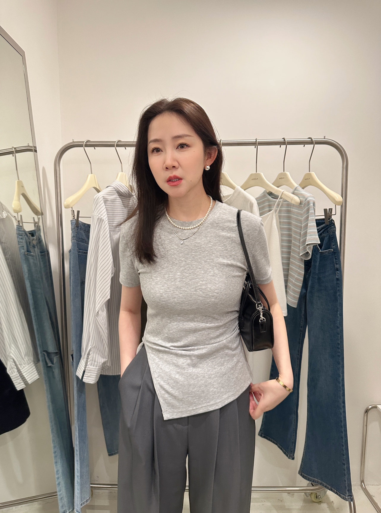 widelia2024夏季新款韩版设计感显瘦短袖T恤女上衣女 - 图3