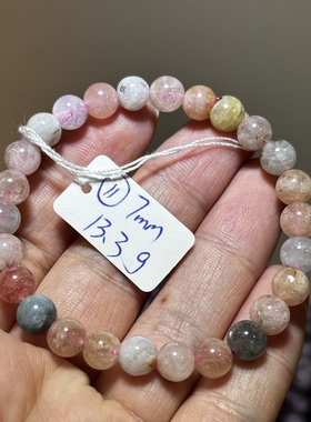 天然摩根石手链全粉色摩根手串女水晶，品质差介意勿拍，一物一图