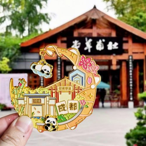 成都锦里杜甫草堂熊猫金属冰箱贴磁贴文创纪念品伴手礼旅游收藏品 - 图3